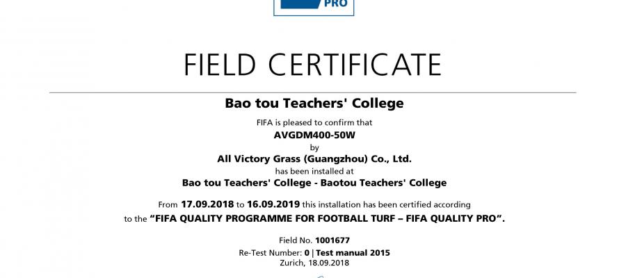 Bao tou Teachers' College, AVG, c? nhan t?o AVG